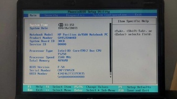 Laptop uszkodzony złom HP pavilion DV9625ew