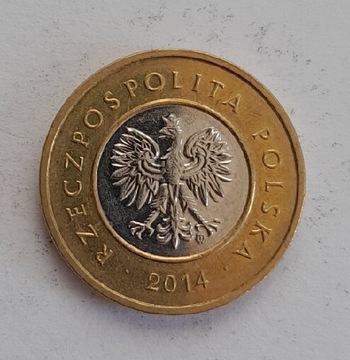 2 zł 2014 r - 2zl 2014r moneta 2 złote obiegowe