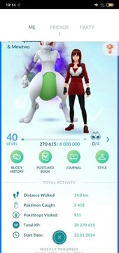 Konto Pokemon go 40lvl Shiny Mewtwo Moltres 