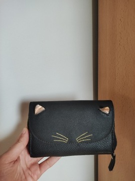 Ładny czarny portfel kotek Accessorize