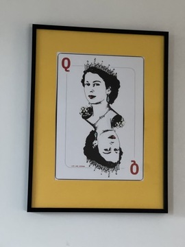 Queen Elizabeth II portrait framed original L ACE