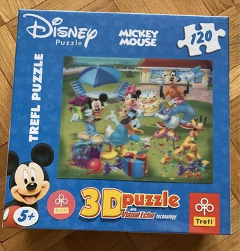 Puzzle 120 Trefl 3D Myszka Mickey unikat 