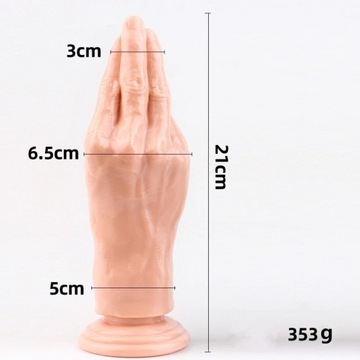 Dildo ręka, dłoń przyssawką 21 cm grubość do 6.5cm