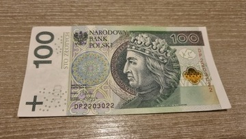 Banknot 100 zł Ciekawy numer seryjny Radar 100 PLN