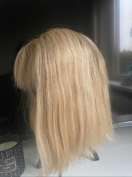 Peruka blond naturalne włosy HAIRLUX + kosmetyki