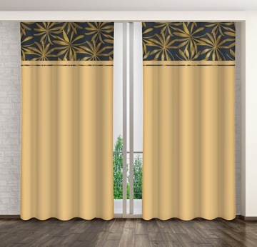 Elegancka Musztarowa Zasłona Dekoracyjna 140x250cm