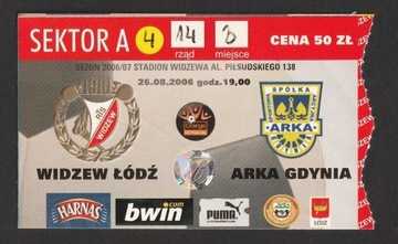 bilet mecz WIDZEW ŁÓDŹ - ARKA GDYNIA 2006