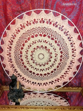 Mandala na ścianę Georgia 50cm handmade obręcz 