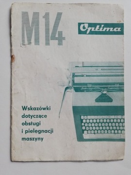Maszyna do pisania - OPTIMA M 14 - instrukcja