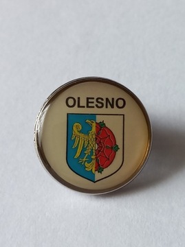 Herb miasta i gmina Olesno przypinka pin wpinka
