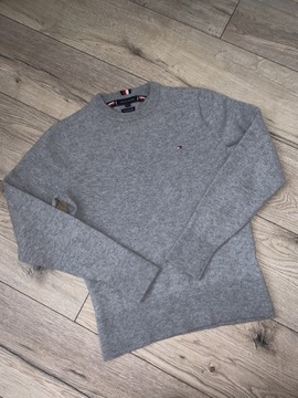 Sweter szary S tommy hilfiger wełniany 