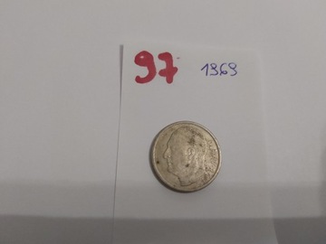 Moneta Norwegia 1 korona 1 Krone 1969