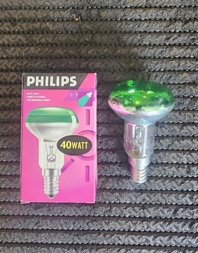 Żarówka Philips R50 E14 kolor zielona zielony 