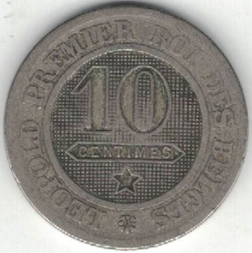 Belgia 10 centymów centimes 1861 21,8 mm 