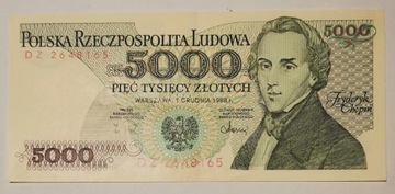 5000 zł  1988 r seria DZ 