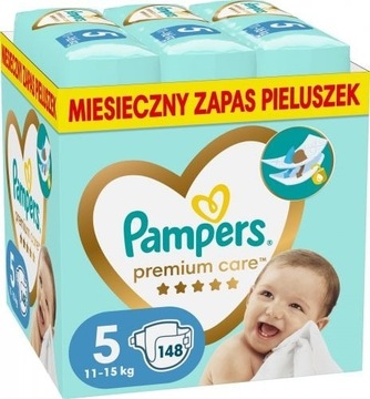 Pieluszki Pampers Premium Care Rozmiar 5 148 szt.