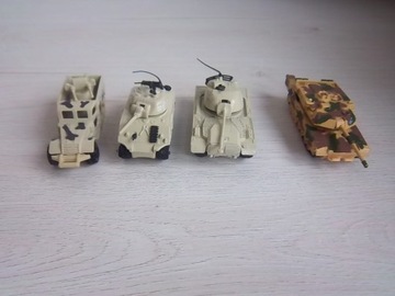 zestaw czołgi czołgów metalowych 4 sztuki 