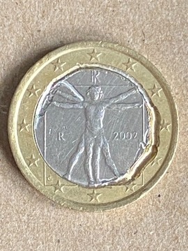 1 Euro2002 Leonardo Da Vinci Destrukt-Unikat