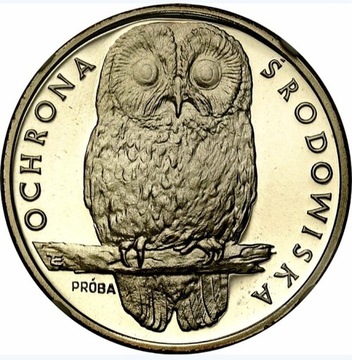Moneta próbna 1000zl 1986r Sowa