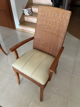 Krzesło drewniane 2 szt. Kler Rattan Prestige