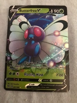 BUTTERFREE V KARTA POKEMON HP 8 190