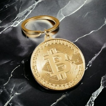 Złoty brelok breloczek Bitcoin kryptowaluty JAKOŚĆ