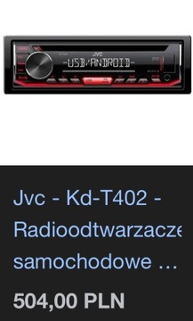 JVC KD-T402 Radio samochodowe Android