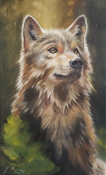 A. Giża WILK obraz olejny 30/50 cm 