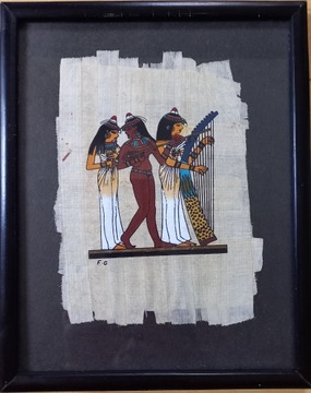 Obrazek papirus Muzykantki oryginał certyfikat