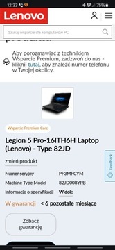 Laptop Lenovo Legion 5 Pro-16 16 " Intel Core i7 