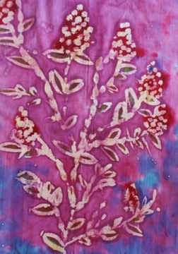 Batik kwiaty flowers zasłona handmade