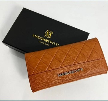 Massimo Contti Luxury Brand portfel skóra naturaln