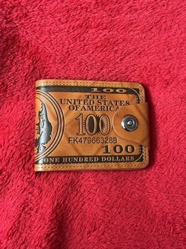 Portfel skórzany brązowy dolar