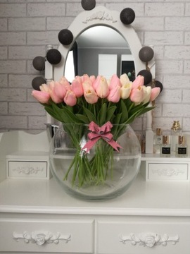 Tulipany silikonowe różowe, pudrowe bukiet
