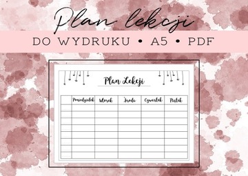 Plan lekcji pdf do wydruku uniwersalny