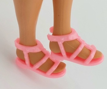 Buty dla lalki Barbie sandałki płaskie różowe