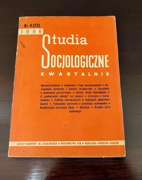 Studia socjologiczne kwartalnik 4 (23) 1966