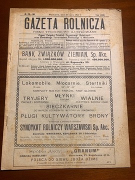 Gazeta Rolnicza  No 29-30. 1923 r 