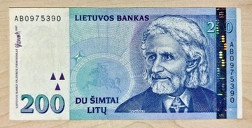 Banknot oryginalny 200 DU SIMTAI LITU Litwa