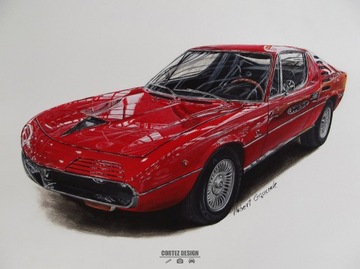 Obraz Alfa Romeo Montreal 29,7x42cm akryl 