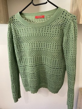 Sweter zielony ażurowy 36 s guess