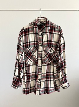 Koszula wierzchnia flanelowa w kratę oversize Zara