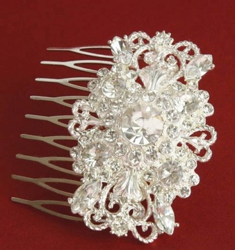 Grzebień ślubny do włosów biżuteria z kryształami 