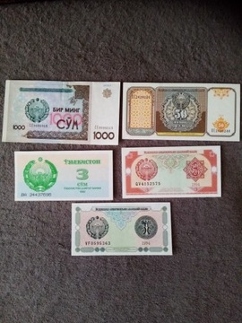 Banknoty Uzbekistan 