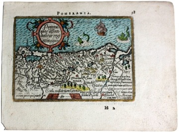 Mapa Pomorza z "Theatre du Monde" Ortelius 1598 r.
