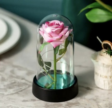 Prezent dla mamy LED róża rozowa 