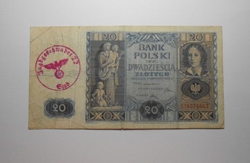 Stary banknot polski 20 złotych 1936 rzadki