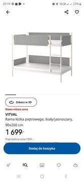 Łóżko piętrowe IKEA VITVAL GRATIS 2 materace