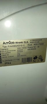  Amica pa4580a510c w całości lub na  części 