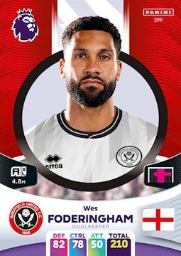 Wes Foderingham 299 Karta Panini Premier League 24